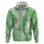 Green Puakenikeni and Maile Lei Hoodie Hawaiian Style Tribal Tapa Double Strand Lei