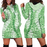 Green Puakenikeni and Maile Lei Hoodie Dress Hawaiian Style Tribal Tapa Double Strand Lei LT9 - Polynesian Pride