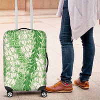 Green Puakenikeni and Maile Lei Luggage Cover Hawaiian Style Tribal Tapa Double Strand Lei LT9 Green - Polynesian Pride