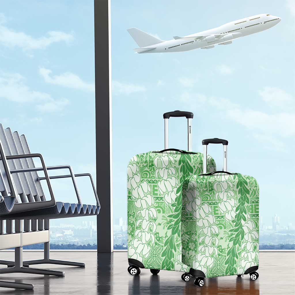 Green Puakenikeni and Maile Lei Luggage Cover Hawaiian Style Tribal Tapa Double Strand Lei LT9 - Polynesian Pride