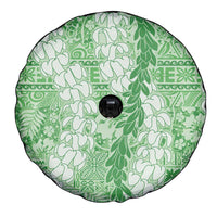 Green Puakenikeni and Maile Lei Spare Tire Cover Hawaiian Style Tribal Tapa Double Strand Lei LT9 - Polynesian Pride