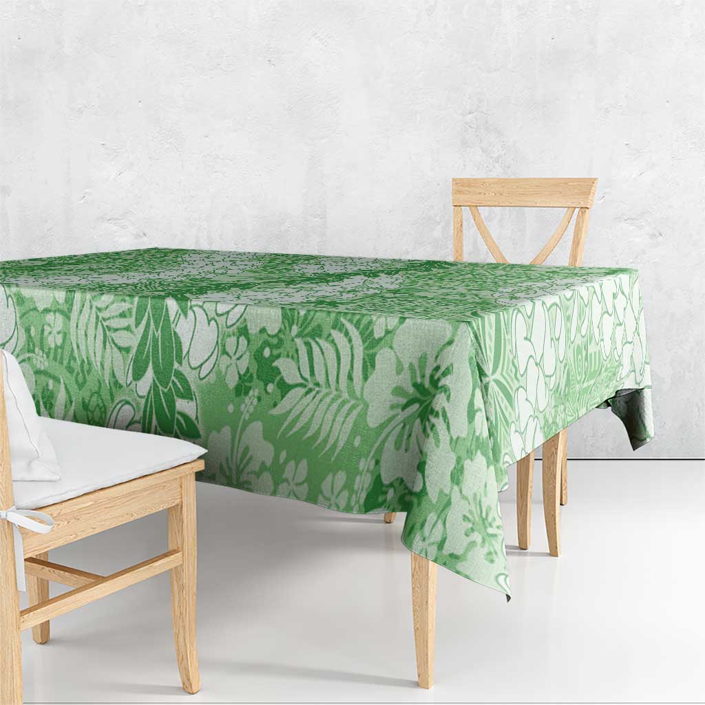 Green Puakenikeni and Maile Lei Tablecloth Hawaiian Style Tribal Tapa Double Strand Lei