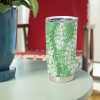 Green Puakenikeni and Maile Lei Tumbler Cup Hawaiian Style Tribal Tapa Double Strand Lei LT9 - Polynesian Pride