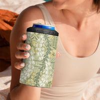 Vintage Puakenikeni and Maile Lei 4 in 1 Can Cooler Tumbler Hawaiian Style Tribal Tapa Double Strand Lei LT9 - Polynesian Pride