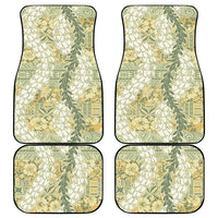 Vintage Puakenikeni and Maile Lei Car Mats Hawaiian Style Tribal Tapa Double Strand Lei