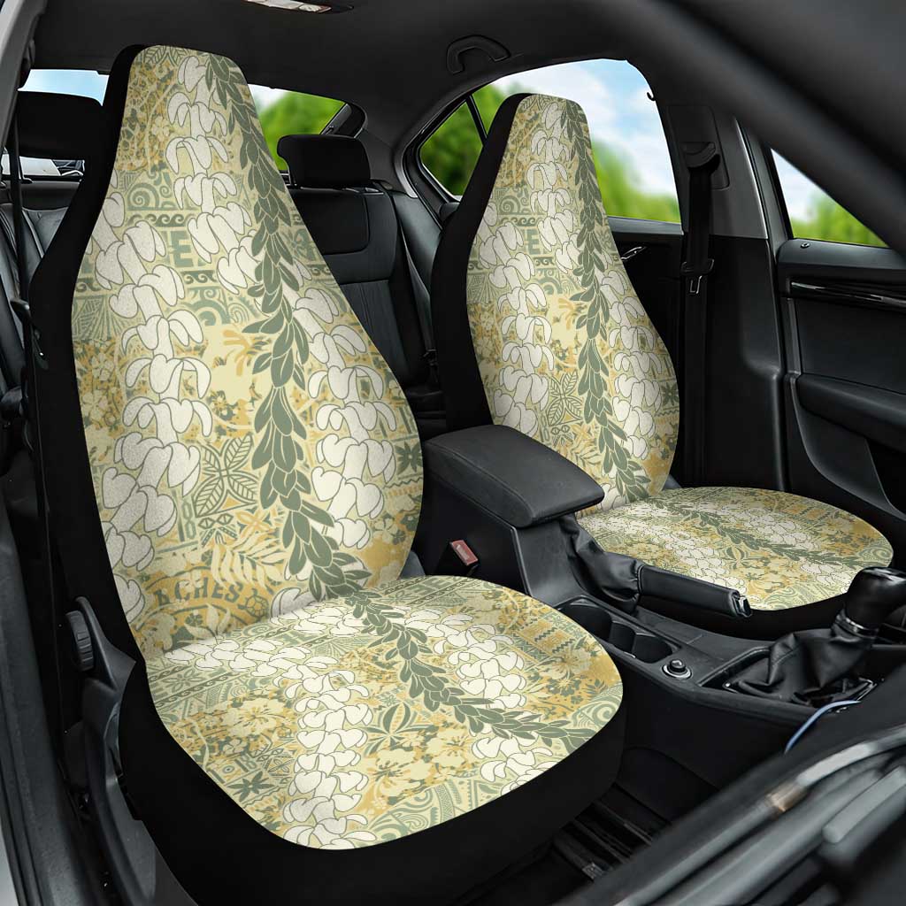 Vintage Puakenikeni and Maile Lei Car Seat Cover Hawaiian Style Tribal Tapa Double Strand Lei LT9 One Size Vintage - Polynesian Pride