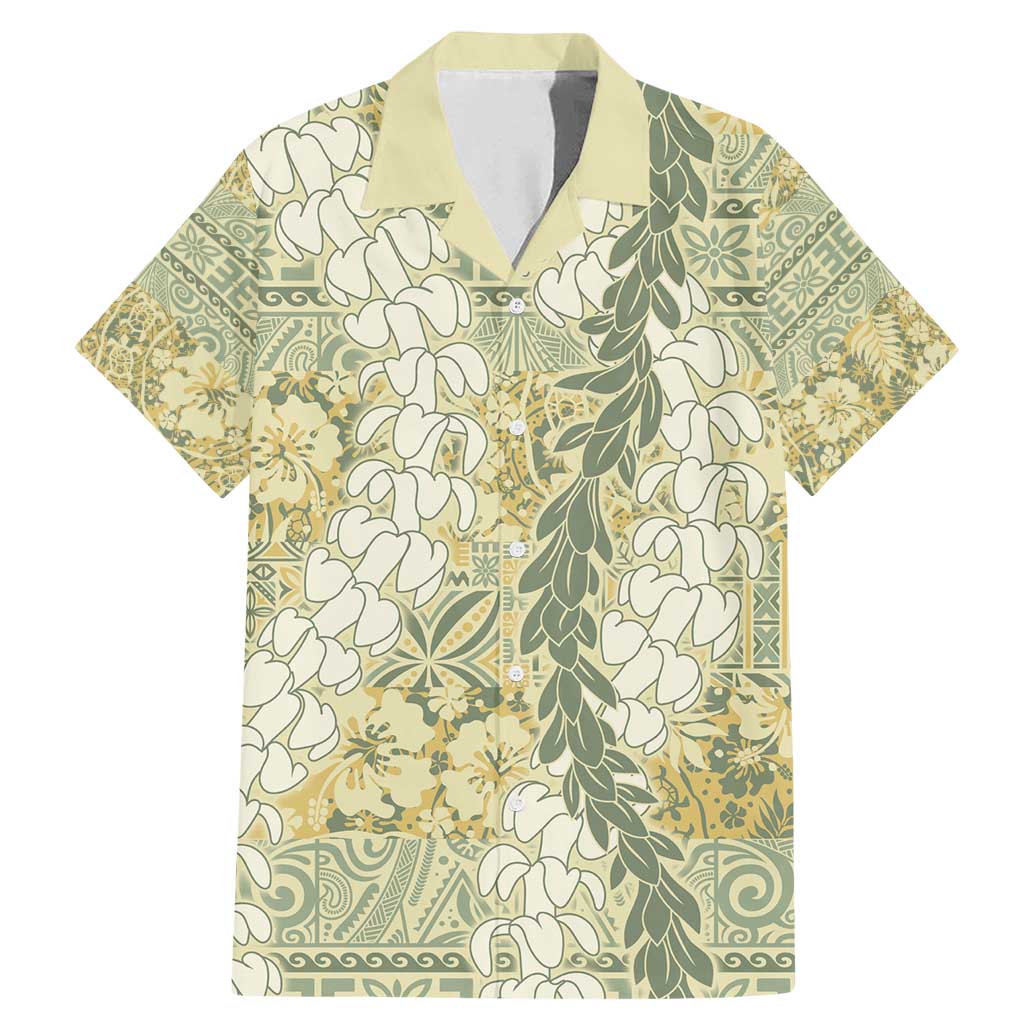 Vintage Puakenikeni and Maile Lei Family Matching Mermaid Dress and Hawaiian Shirt Hawaiian Style Tribal Tapa Double Strand Lei LT9 Dad's Shirt - Short Sleeve Vintage - Polynesian Pride