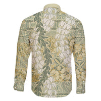 Vintage Puakenikeni and Maile Lei Family Matching Off The Shoulder Long Sleeve Dress and Hawaiian Shirt Hawaiian Style Tribal Tapa Double Strand Lei LT9 - Polynesian Pride