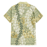 Vintage Puakenikeni and Maile Lei Hawaiian Shirt Hawaiian Style Tribal Tapa Double Strand Lei LT9 - Polynesian Pride