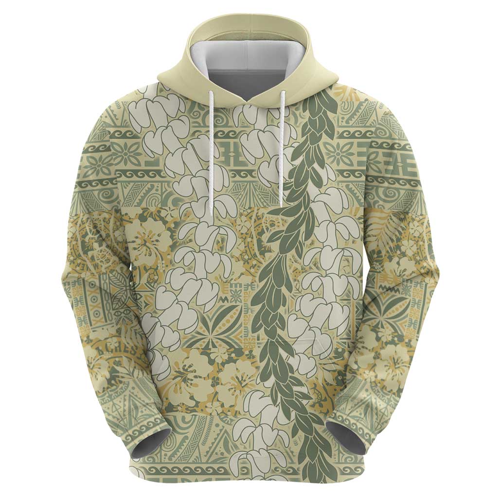 Vintage Puakenikeni and Maile Lei Hoodie Hawaiian Style Tribal Tapa Double Strand Lei LT9 - Polynesian Pride