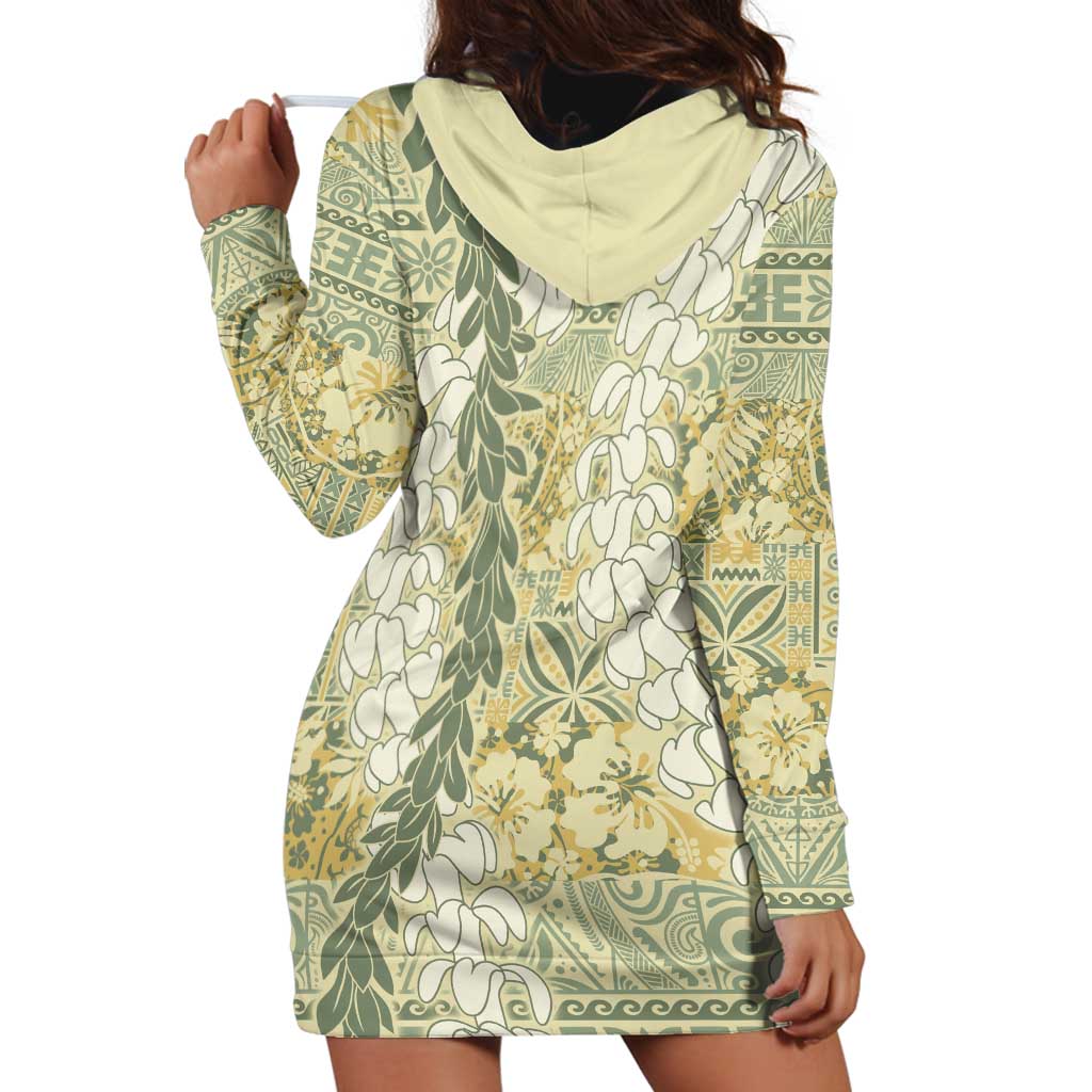 Vintage Puakenikeni and Maile Lei Hoodie Dress Hawaiian Style Tribal Tapa Double Strand Lei LT9 - Polynesian Pride