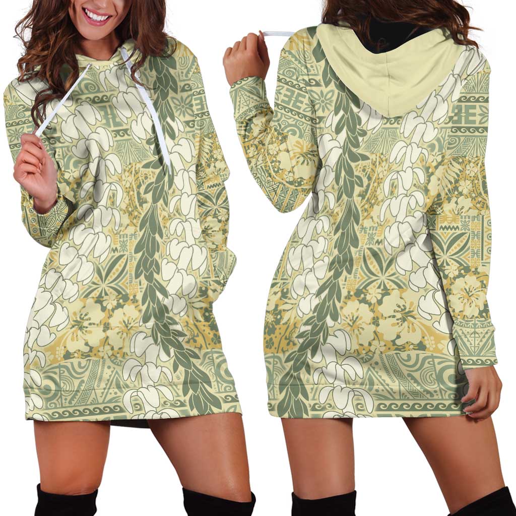 Vintage Puakenikeni and Maile Lei Hoodie Dress Hawaiian Style Tribal Tapa Double Strand Lei LT9 - Polynesian Pride
