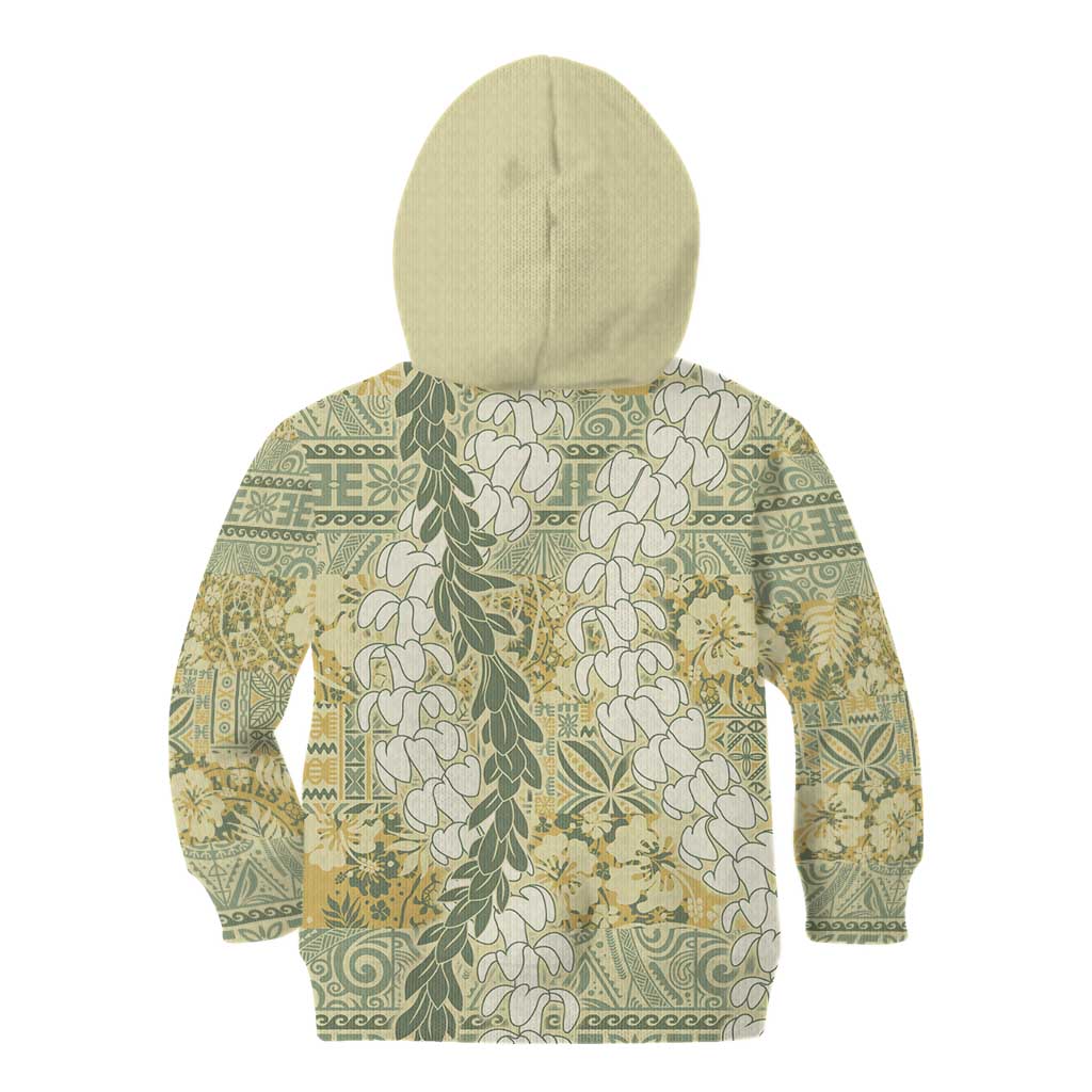 Vintage Puakenikeni and Maile Lei Kid Hoodie Hawaiian Style Tribal Tapa Double Strand Lei LT9 - Polynesian Pride
