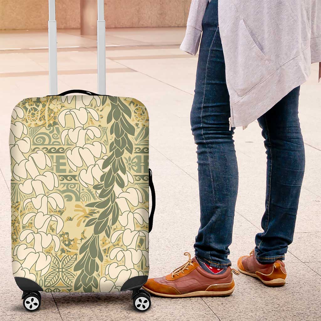 Vintage Puakenikeni and Maile Lei Luggage Cover Hawaiian Style Tribal Tapa Double Strand Lei LT9 Vintage - Polynesian Pride