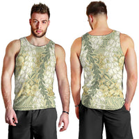 Vintage Puakenikeni and Maile Lei Men Tank Top Hawaiian Style Tribal Tapa Double Strand Lei LT9 - Polynesian Pride