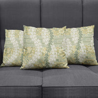 Vintage Puakenikeni and Maile Lei Pillow Cover Hawaiian Style Tribal Tapa Double Strand Lei - Polynesian Pride