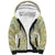 Vintage Puakenikeni and Maile Lei Sherpa Hoodie Hawaiian Style Tribal Tapa Double Strand Lei