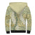 Vintage Puakenikeni and Maile Lei Sherpa Hoodie Hawaiian Style Tribal Tapa Double Strand Lei