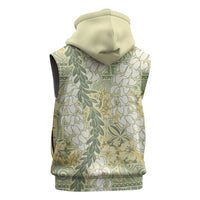 Vintage Puakenikeni and Maile Lei Sleeveless Zip Hoodie Hawaiian Style Tribal Tapa Double Strand Lei LT9 - Polynesian Pride