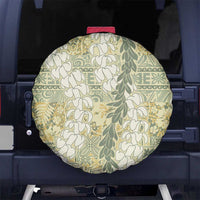 Vintage Puakenikeni and Maile Lei Spare Tire Cover Hawaiian Style Tribal Tapa Double Strand Lei LT9 No hole Vintage - Polynesian Pride