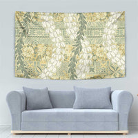 Vintage Puakenikeni and Maile Lei Tapestry Hawaiian Style Tribal Tapa Double Strand Lei