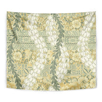 Vintage Puakenikeni and Maile Lei Tapestry Hawaiian Style Tribal Tapa Double Strand Lei