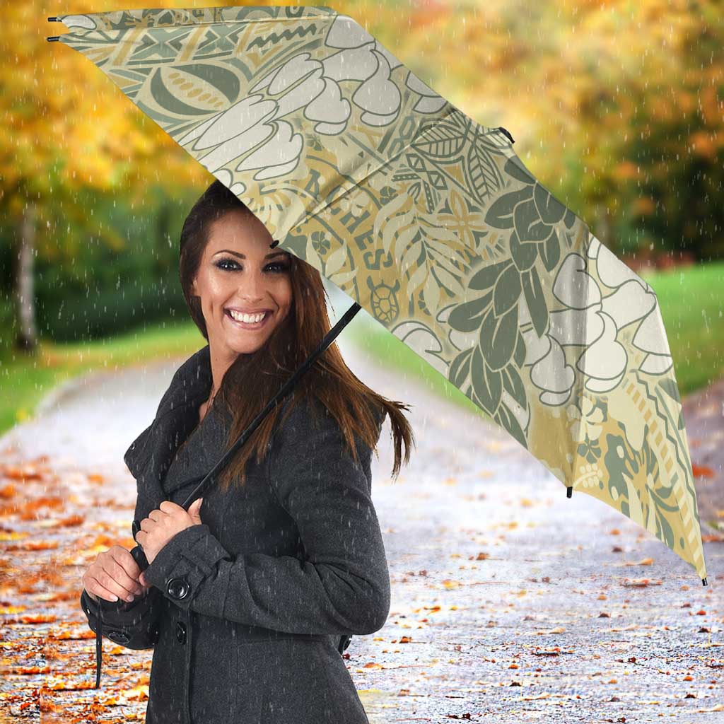 Vintage Puakenikeni and Maile Lei Umbrella Hawaiian Style Tribal Tapa Double Strand Lei - Polynesian Pride