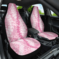 Pink Puakenikeni and Maile Lei Car Seat Cover Hawaiian Style Tribal Tapa Double Strand Lei LT9 One Size Pink - Polynesian Pride