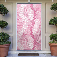 Pink Puakenikeni and Maile Lei Door Cover Hawaiian Style Tribal Tapa Double Strand Lei LT9 Pink - Polynesian Pride