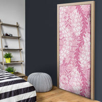 Pink Puakenikeni and Maile Lei Door Cover Hawaiian Style Tribal Tapa Double Strand Lei LT9 - Polynesian Pride