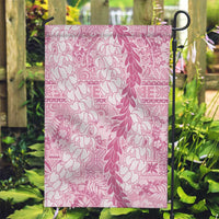 Pink Puakenikeni and Maile Lei Garden Flag Hawaiian Style Tribal Tapa Double Strand Lei