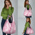 Pink Puakenikeni and Maile Lei Grocery Bag Hawaiian Style Tribal Tapa Double Strand Lei