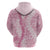 Pink Puakenikeni and Maile Lei Hoodie Hawaiian Style Tribal Tapa Double Strand Lei