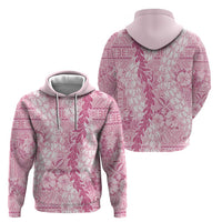 Pink Puakenikeni and Maile Lei Hoodie Hawaiian Style Tribal Tapa Double Strand Lei LT9 - Polynesian Pride