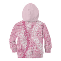 Pink Puakenikeni and Maile Lei Kid Hoodie Hawaiian Style Tribal Tapa Double Strand Lei LT9 - Polynesian Pride