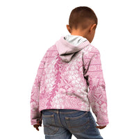 Pink Puakenikeni and Maile Lei Kid Hoodie Hawaiian Style Tribal Tapa Double Strand Lei LT9 - Polynesian Pride