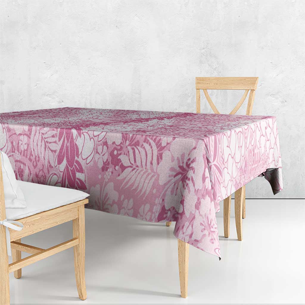 Pink Puakenikeni and Maile Lei Tablecloth Hawaiian Style Tribal Tapa Double Strand Lei