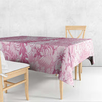 Pink Puakenikeni and Maile Lei Tablecloth Hawaiian Style Tribal Tapa Double Strand Lei