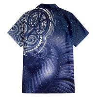 New Zealand Galaxy Fern Family Matching Off The Shoulder Long Sleeve Dress and Hawaiian Shirt LT9 - Polynesian Pride