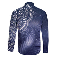 New Zealand Galaxy Fern Family Matching Off The Shoulder Long Sleeve Dress and Hawaiian Shirt LT9 - Polynesian Pride