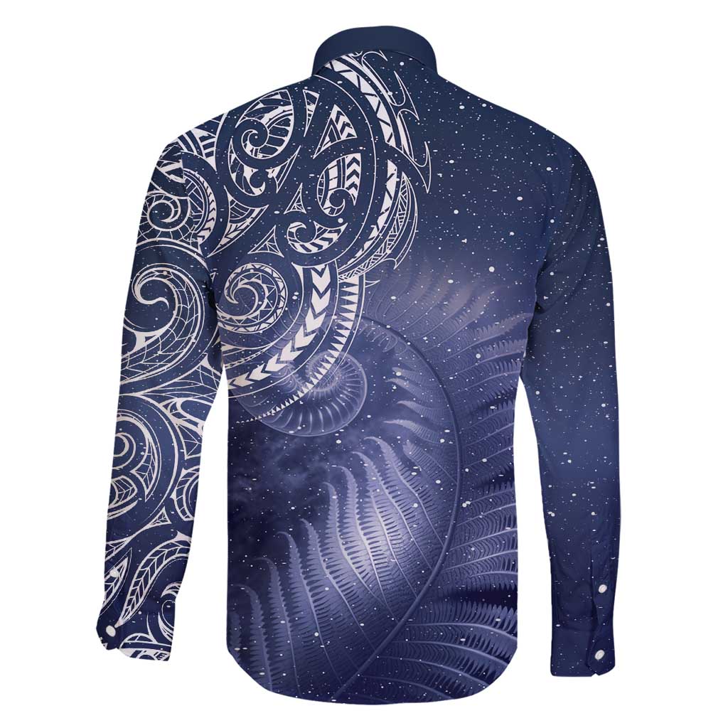 New Zealand Galaxy Fern Family Matching Off Shoulder Maxi Dress and Hawaiian Shirt LT9 - Polynesian Pride
