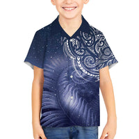 New Zealand Galaxy Fern Family Matching Off Shoulder Maxi Dress and Hawaiian Shirt LT9 Son's Shirt Galaxy - Polynesian Pride