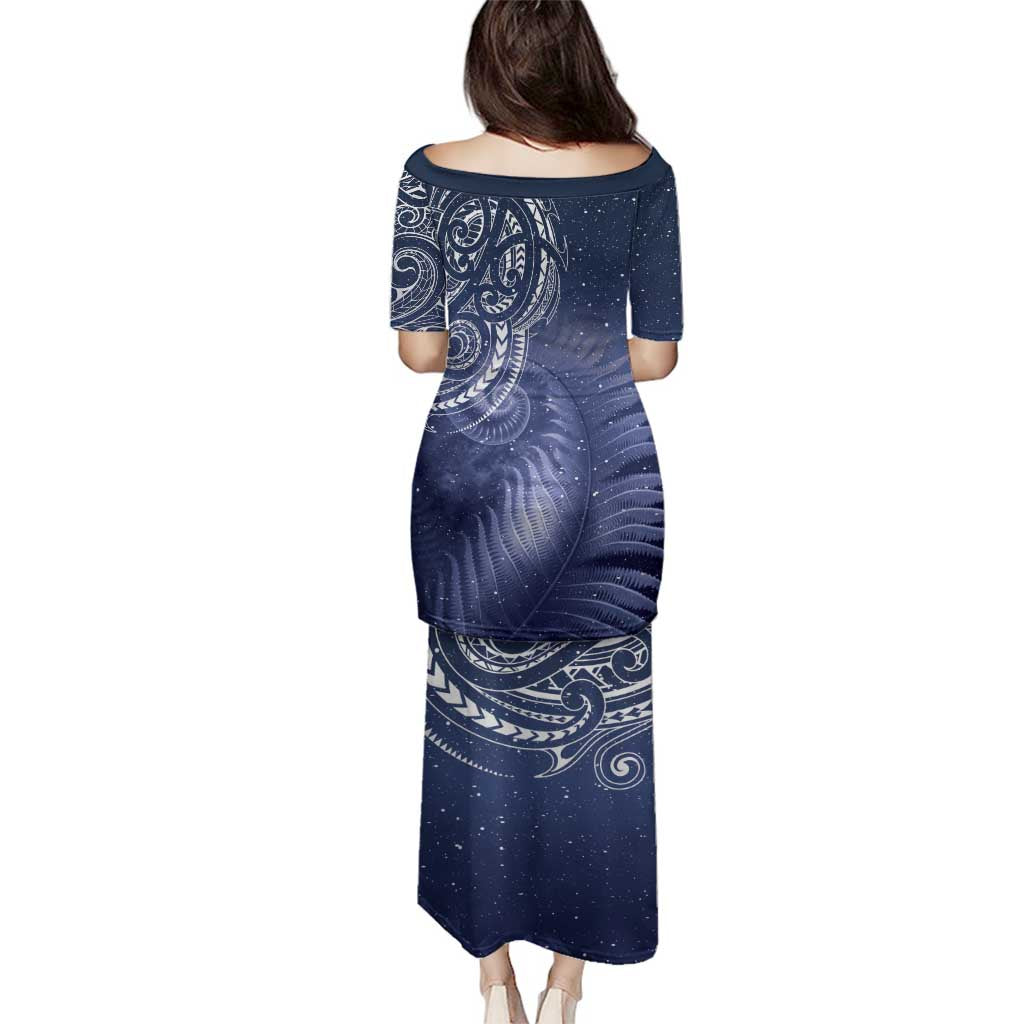 New Zealand Galaxy Fern Family Matching Puletasi and Hawaiian Shirt LT9 - Polynesian Pride