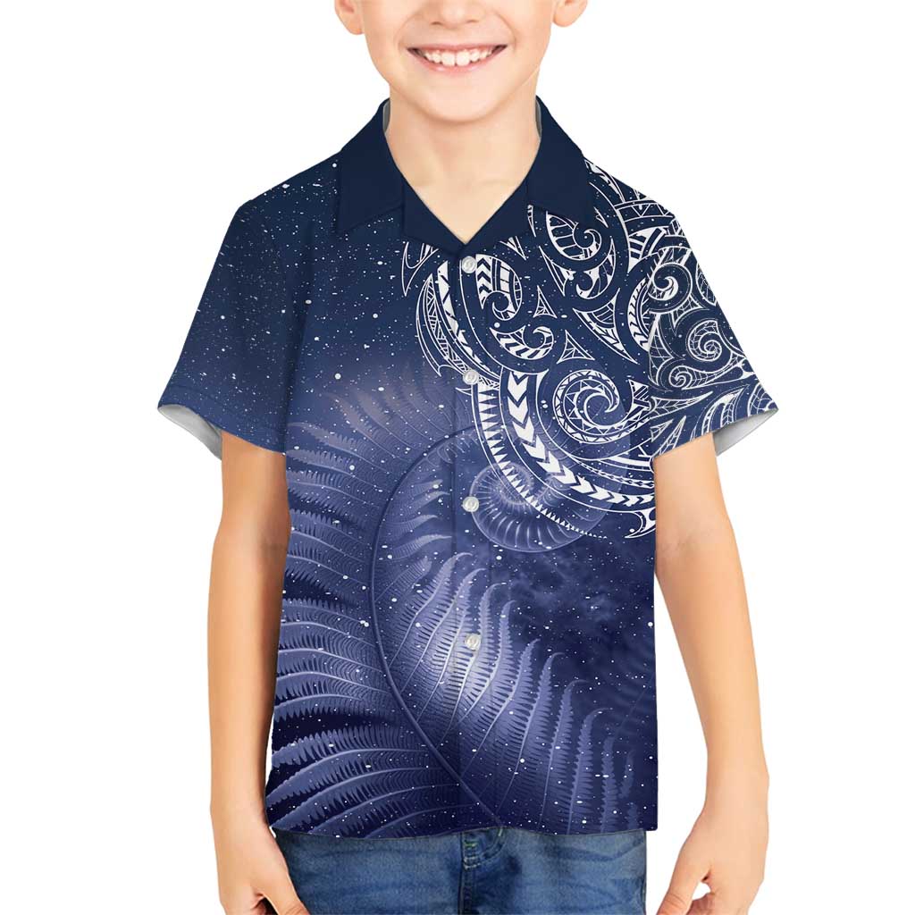 New Zealand Galaxy Fern Family Matching Summer Maxi Dress and Hawaiian Shirt LT9 Son's Shirt Galaxy - Polynesian Pride
