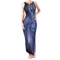 New Zealand Galaxy Fern Family Matching Tank Maxi Dress and Hawaiian Shirt LT9 Mom's Dress Galaxy - Polynesian Pride