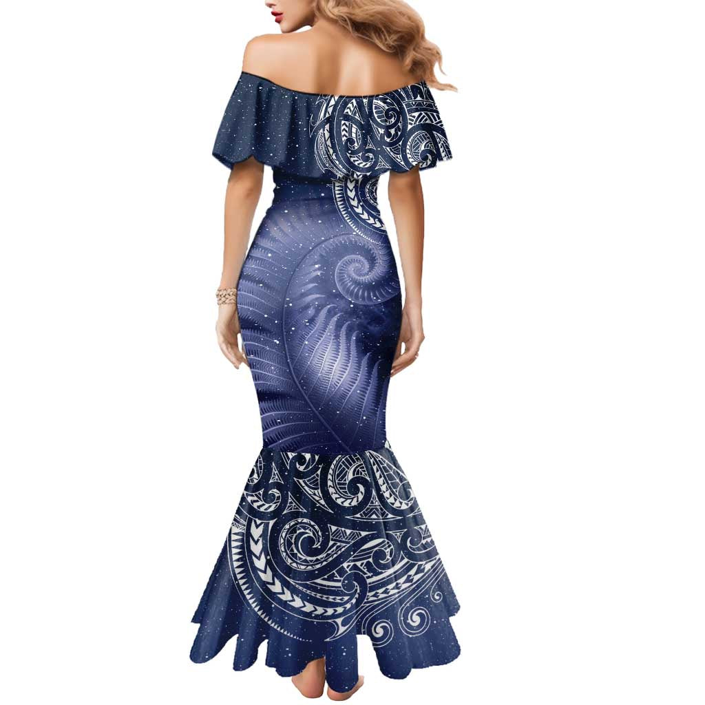 New Zealand Galaxy Fern Mermaid Dress LT9 - Polynesian Pride