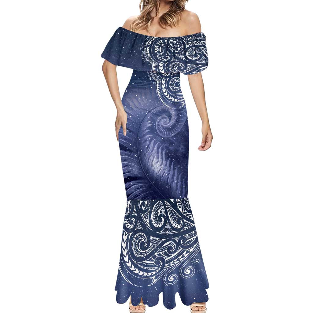 New Zealand Galaxy Fern Mermaid Dress LT9 - Polynesian Pride