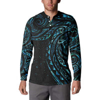 New Zealand Tribal Tattoo Button Sweatshirt With Matariki Art