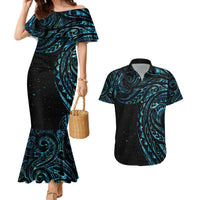 New Zealand Tribal Tattoo Couples Matching Mermaid Dress and Hawaiian Shirt With Matariki Art LT9 Galaxy - Polynesian Pride