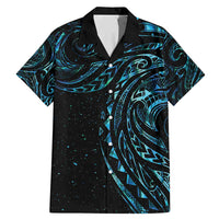 New Zealand Tribal Tattoo Family Matching Mermaid Dress and Hawaiian Shirt With Matariki Art LT9 Dad's Shirt - Short Sleeve Galaxy - Polynesian Pride
